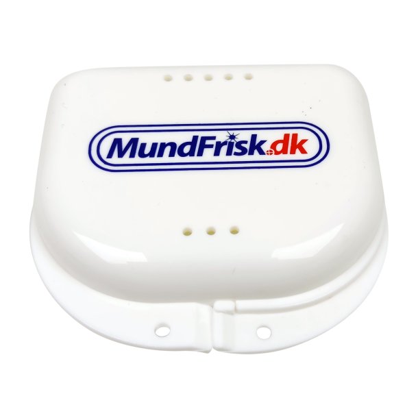Etui til opbevaring af protese, bideskinne, b�jle, tandbeskytter mv. HVID