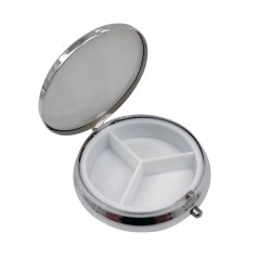 Pill Box Runt Metall Astro Motivfodral med 3 fack