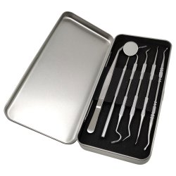 Zahnpflegeset in Blechdose - Dentalwerkzeuge aus Edelstahl - 6-teilig