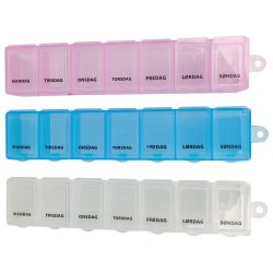 Pilleboks 7-dagers liten nettbrettboks  flere farger