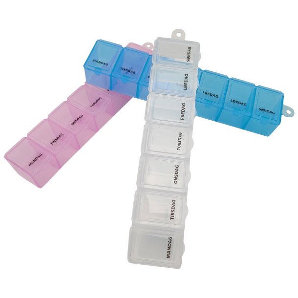Pilleboks 7-dagers liten nettbrettboks  flere farger
