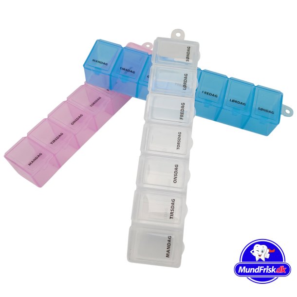 Pillendose 7-Tage, kleine Tablettendose - mehrere Farben
