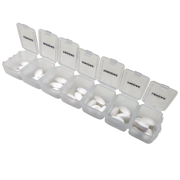 Pilleboks Stor nettbrettboks med ukedager