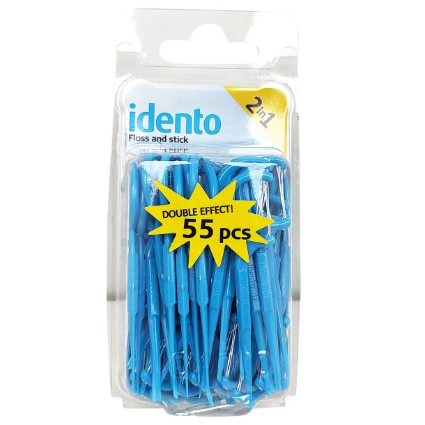 Idento 2 in 1 Floss &amp; Stick Floss Clips 55 Stk.