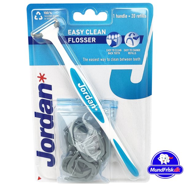 Jordan Easy Clean Flosser Tandtrd Hndtag + 21 refill-hoveder
