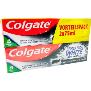 Colgate Tannkrem 2 stk. Sensation White Active Charcoal