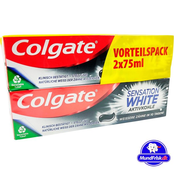 Colgate Tandpasta 2 stk. Sensation White Active Charcoal