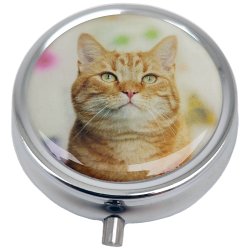 Pilleske Katte Rund Pilleboks Metal