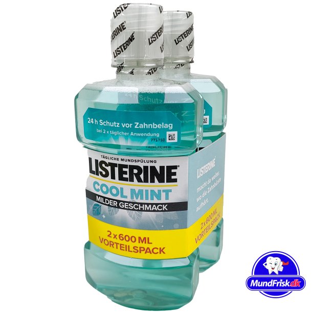 Listerine 2 x 600 ml. Cool Mint MILD Mundskyl
