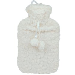 Varmtvannsflaske Pels med dusker Ensfarget 2 ltr.