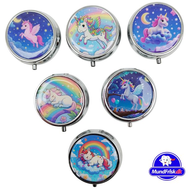 Pillbox Unicorn Rund Metall Pillbox Unicorn