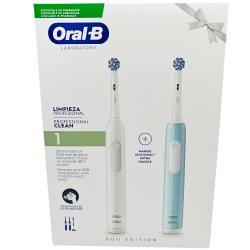 Oral-B Pro 1 Sensitive DUO El-tandbrster White + Blue Ekstra Brstehoveder