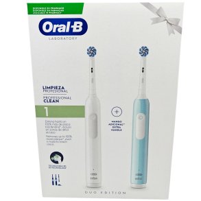 Oral-B Pro 1 Sensitive DUO El-tandbrster White + Blue Ekstra Brstehoveder