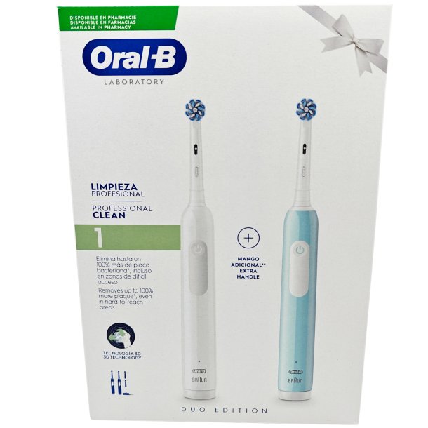 Oral-B Pro 1 Sensitive DUO El-tandbrster White + Blue Ekstra Brstehoveder