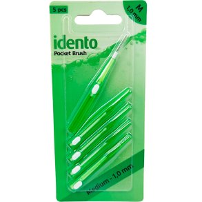 Mellemrumsbrster IDENTO Pocket Brush Medium 1.0 mm 5 stk.