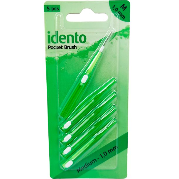 Mellemrumsbrster IDENTO Pocket Brush Medium 1.0 mm 5 stk.