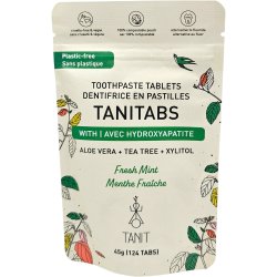 Naturliga Tandpastatabletter med Hydroxyapatit &amp; Xylitol TANITABS Fresh Mint 124 st.