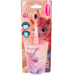 Kinderzahnb�rste + Zahnbecher SETABLU Kids 3 Jahre/+