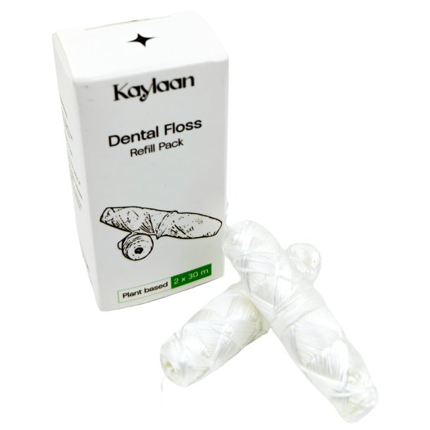 Kaylaan plantebaseret tandtr�d refill med candelillavoks (2 x 30 m)