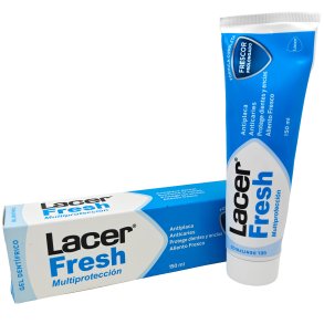 Lacer Fresh Multiprotection tandpasta gel tegen slechte adem (grote tube 150 ml.)