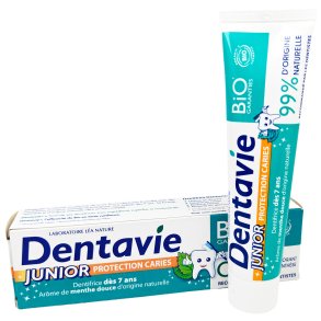  Luomu Xylitol Lasten Hammastahna DENTAVIE Caries Protection 75 ml