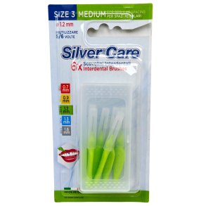 Hammasv�liharjat 6 kpl SILVERCARE Medium 1,2 mm Size 3