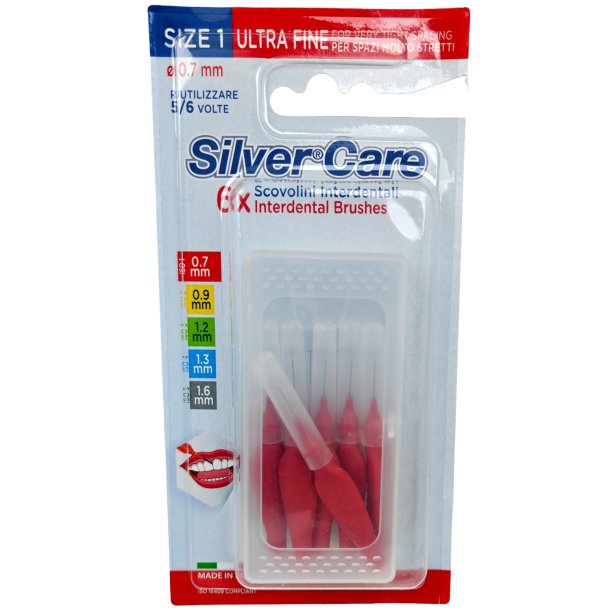 Hammasv�liharjat 6 kpl SILVERCARE Ultra Fine 0,7 mm Size 1