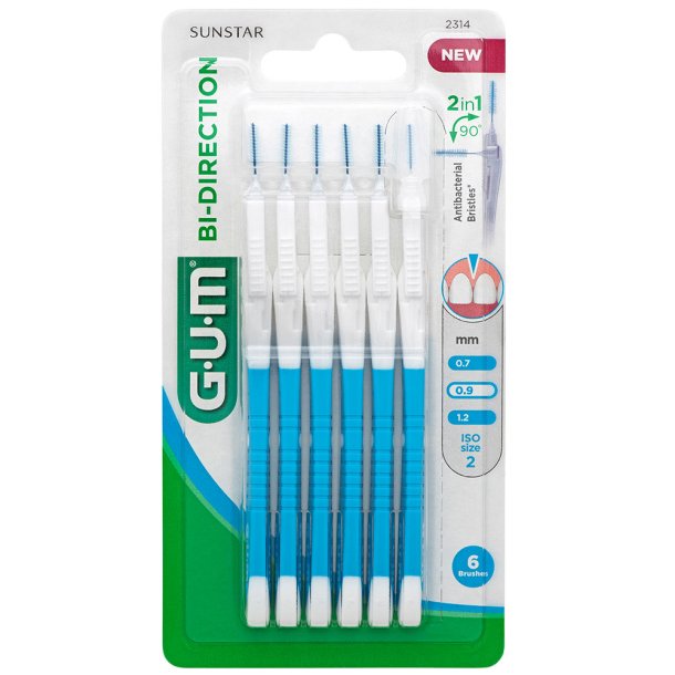 GUM Bi-Direction Gap Brushes Micro Fine 0,9 mm ISO 2 BL