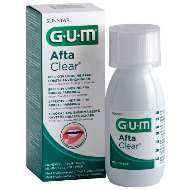 GUM AftaClear Mundwasser gegen Mundblasen und Wunden 120 ml