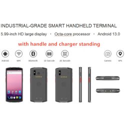 Hndterminal PDA Scanner 6.0 Android 13 inkl. Pistolgrep og dokkingstasjon 2D