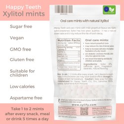 Xylitol sugtabletter XYLIFY Happy Teeth Mints Grapefrukt 245 st.