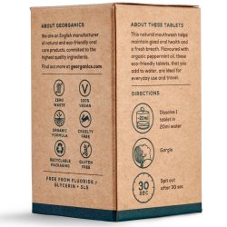 Naturlig Mundskyl Tabletter Georganics English Peppermint 180 stk.