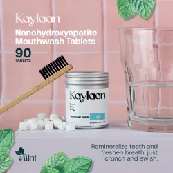 Hydroxyapatite Mundskyl Tabletter KAYLAAN Xylitol &amp; Mint (90 stk.)