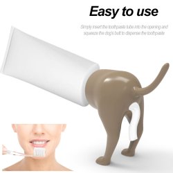 Pooping Dog Butt Tandpasta Dispenser Besrgende Hund