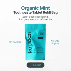 Kaylaan Xylitol Zahnputztabletten Organic Mint &amp; Fluorid (Beutel 90 St.)