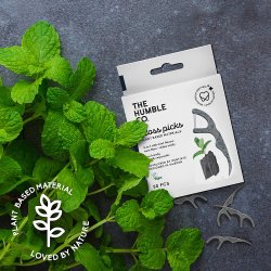 Tandtrdshngslen utan PFAS The Humble Co. Floss Picks CHARCOAL
