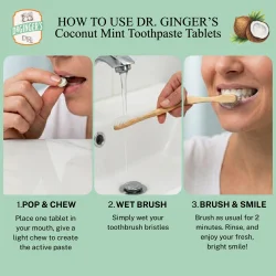 Dr. Ginger�s Coconut Mint Xylitol Tannkremtabletter White Charcoal � 60 stk.