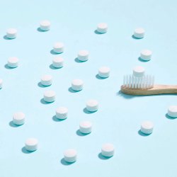 Naturlig Hydroxyapatite tandkrm Tabletter HUPPY Xylitol Peppermint Burk 62 st.