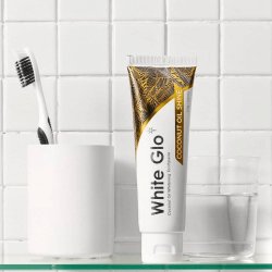 Tandblegning Tandpasta + Tandbrste WHITE GLO Coconut Oile Shine