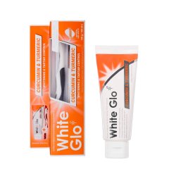 Tandblegning Tandpasta + Tandbrste WHITE GLO Curcumin &amp; Turmeric