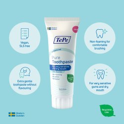 Tandkrm utan smak mot muntorrhet Tepe Pure 75 ml.