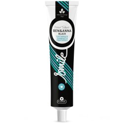 Naturlig Whitening Tandpasta BEN &amp; ANNA Black Charcoal Fluor 75 ml.