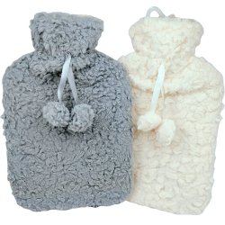 Varmtvannsflaske Pels med dusker Ensfarget 2 ltr.