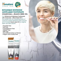 Himalaya Tandpasta Botanique Whitening Antiplaque Charcoal &amp; Black Seed Oil 113g