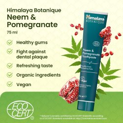 kologisk Tandpasta HIMALAYA Botanique Neem &amp; Pomegranate 150 g 