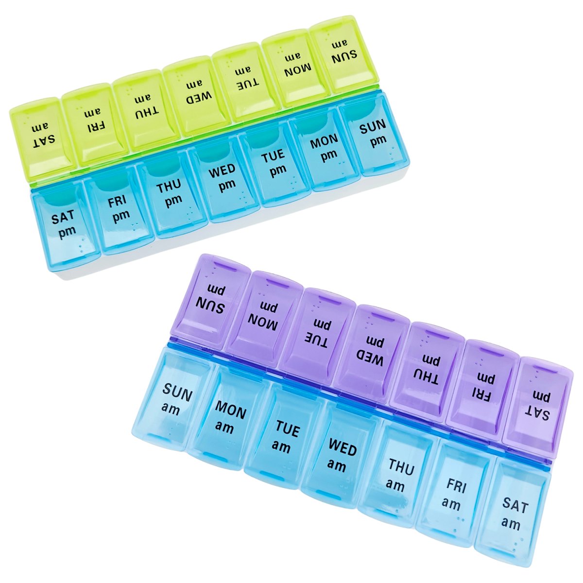 Pillendose 7 oder 14 Tage Pillendose 2 Fächer pro Tag 14 Fächer