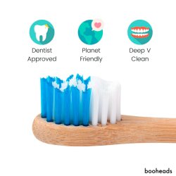 Booheads Bambus Brstehoveder Til Philips Bl+Gul