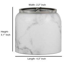 Nu Steel Tandbrsteholder Slv Marmor Finish