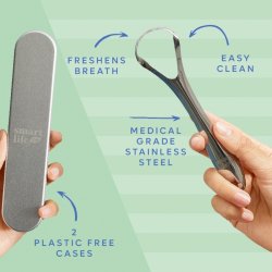 Tungeskraber 2 stk med Etui SmartLifEco Single Scrape Tungerensere
