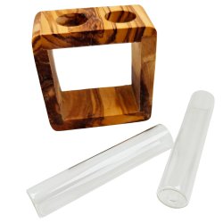 Tandborsthllare Olivtr + glas Olivenholz-erleben The Frame